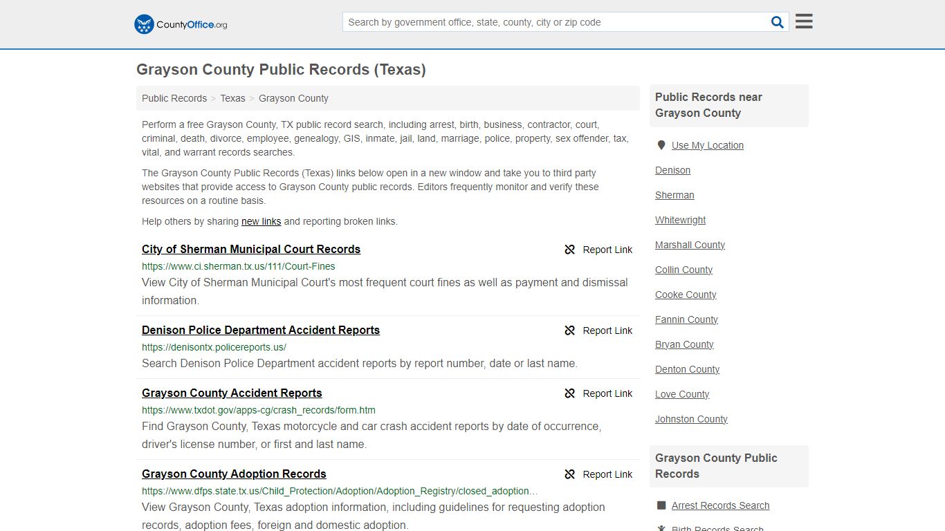 Grayson County Public Records (Texas) - County Office