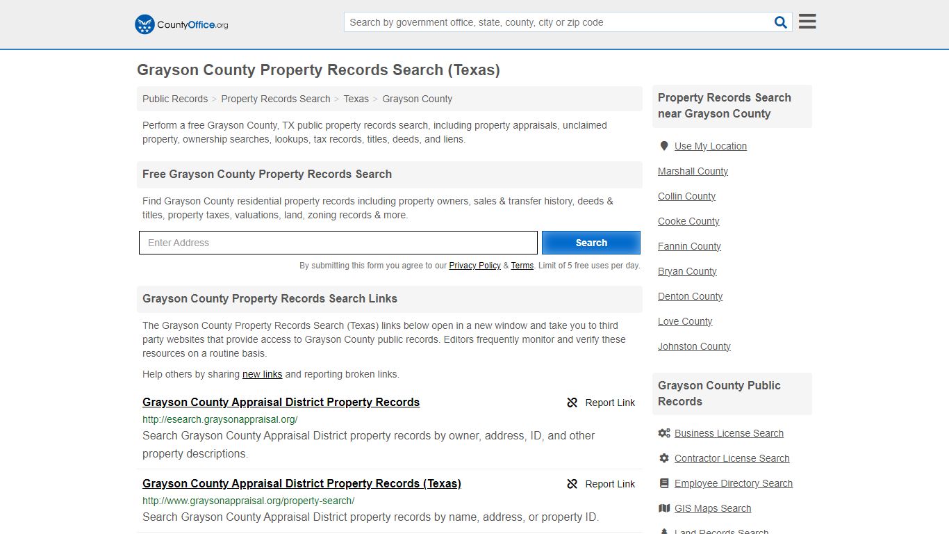 Grayson County Property Records Search (Texas) - County Office